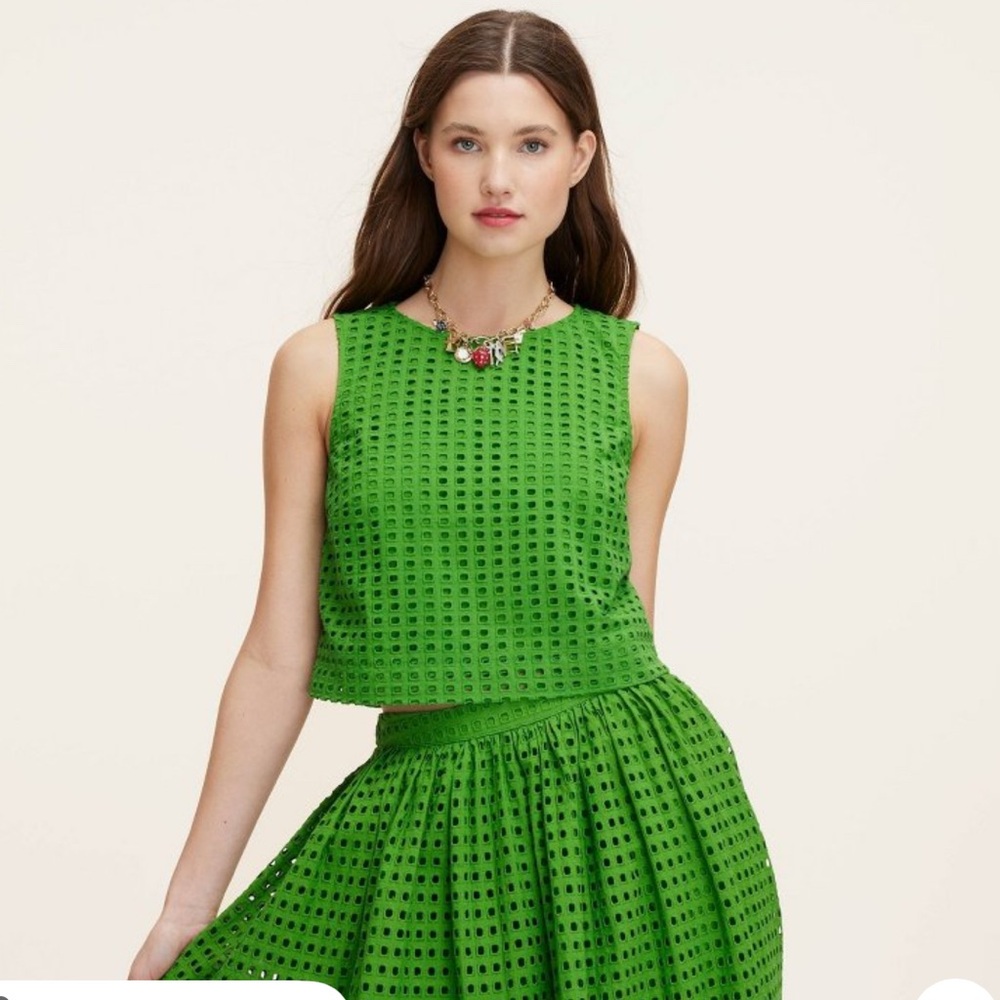 Kate Spade eyelet shell tank green top Sleeveless women’s XXS x target blouse
